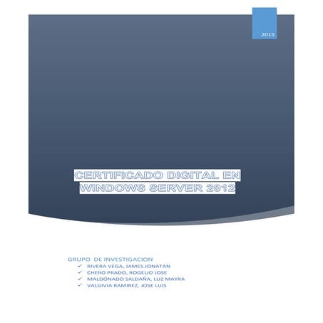 Manual certificado digital en windows server 2012