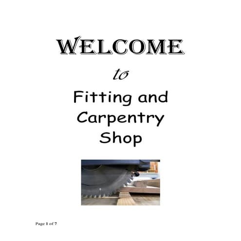 Manual carpentry & fitting shop 1st yr