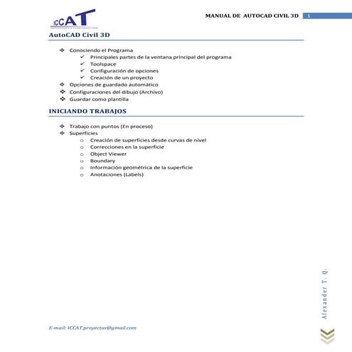 Manual AutoCAD Civil 3D - Iniciando Trabajos