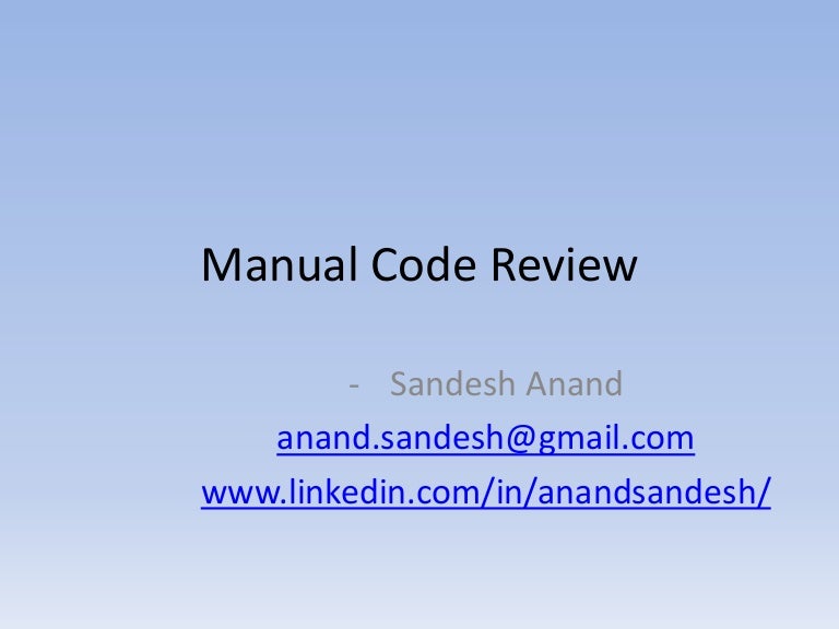 Manual Code Review