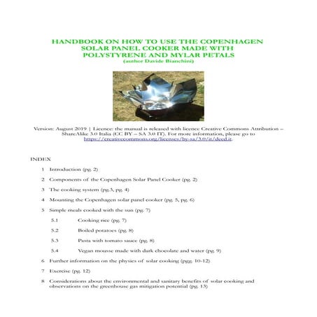 Manual Copenhagen Solar Cooker Polystyrene and Mylar | PDF
