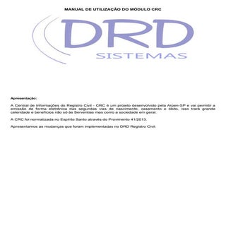 Manual da CRC - DRD SISTEMAS