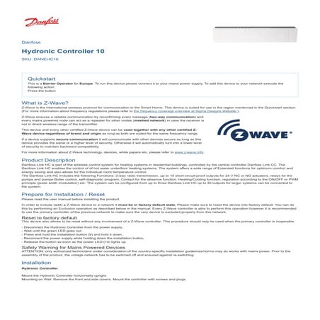 Manual danfos danehc10