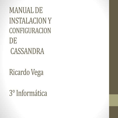 Manual de instalación de Cassandra 