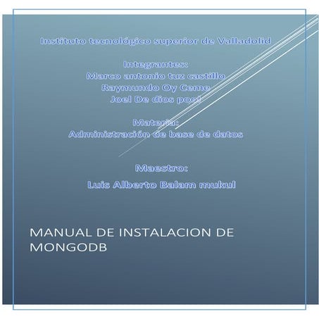 Manual de  como instalar mongo db en windows