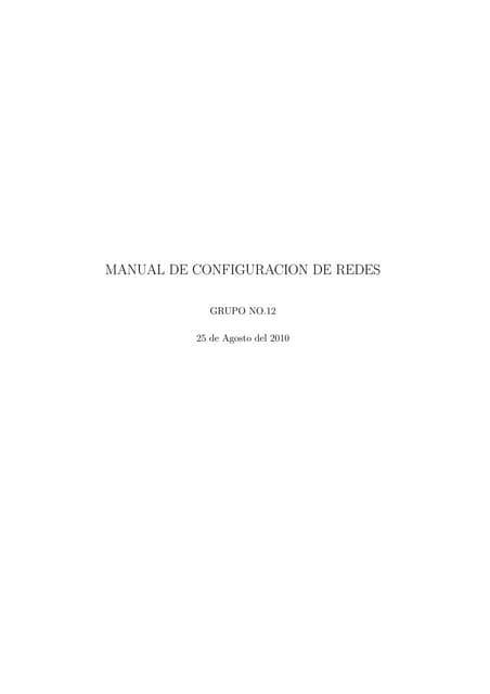 Manual de configuracion de redes