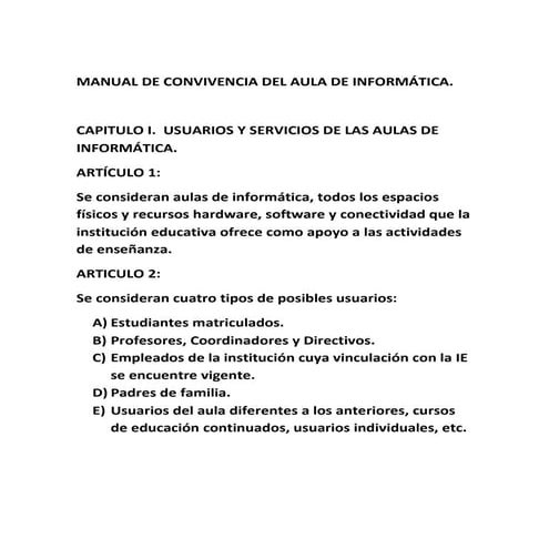 Manual de convivencia