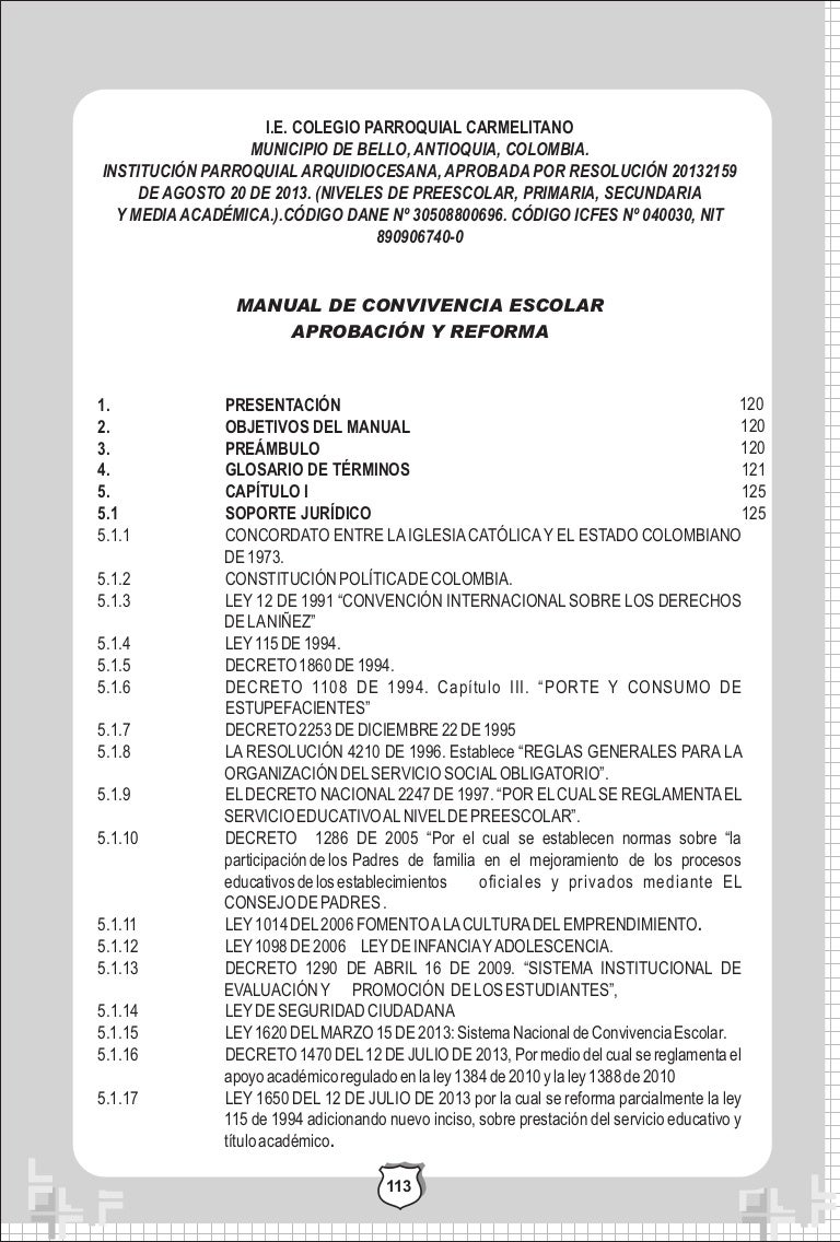 Manual de convivencia 2014