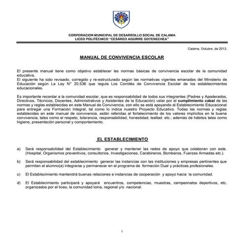 Manual de convivencia escolar