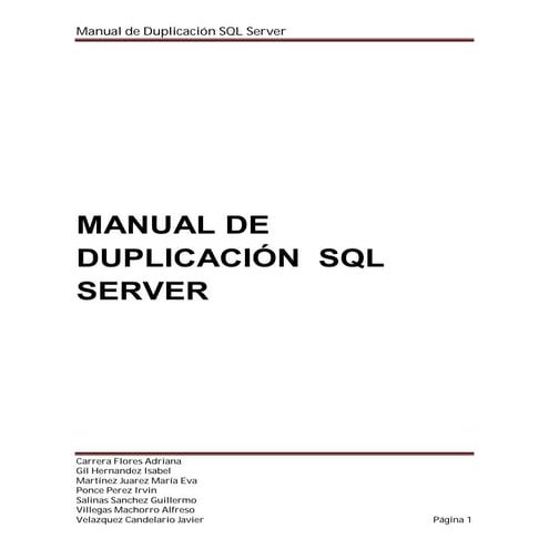 Manual de Duplicacion SQL Server 2008