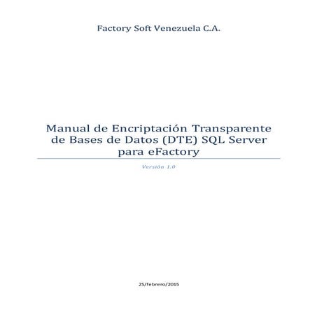 Manual de Encriptacion de Base de Datos para eFactory ERP/CRM (v1.0)
