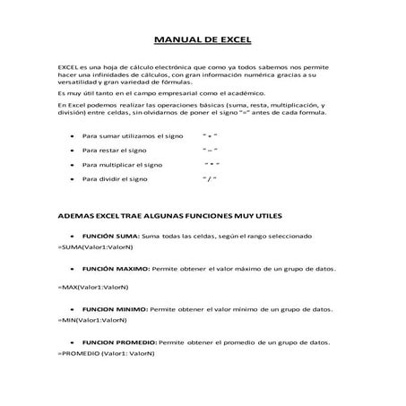 Manual de excel