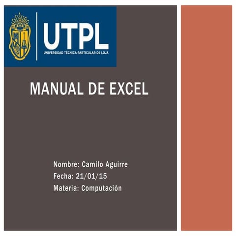 Manual de excel. Camilo aguirre