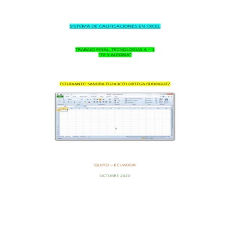 Manual de  funcionamiento de sistema de calificaciones. Sandra Ortega