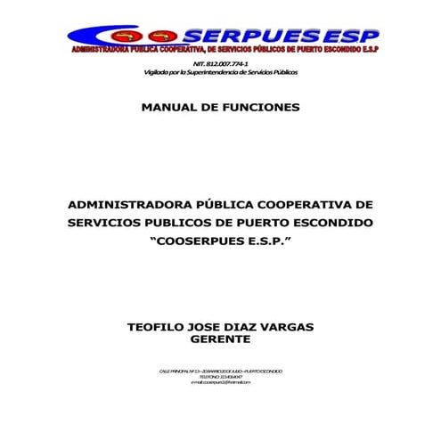 Manual de funciones servicios publicos