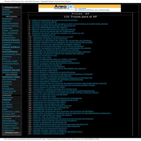 Manual de hacker   131 trucos elhacker hacking webs, hack msn messenger 7, se...
