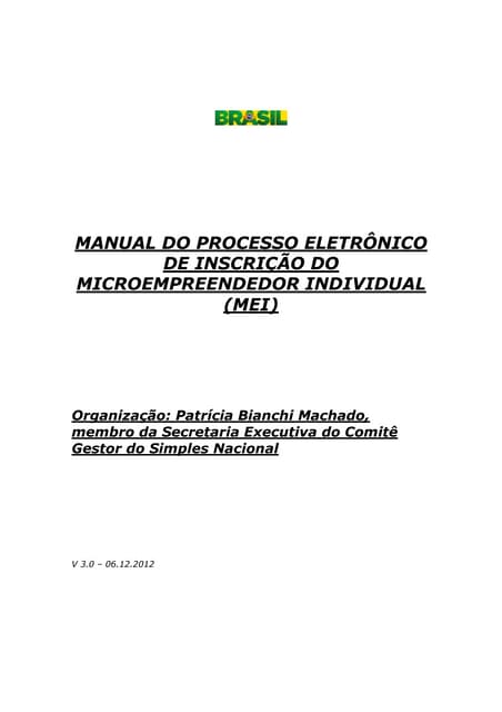 Manual de inscrição do Mei 