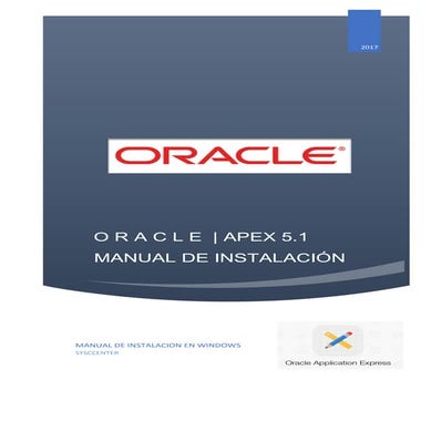 Manual de instalación de oracle apex sobre entorno windows | PDF
