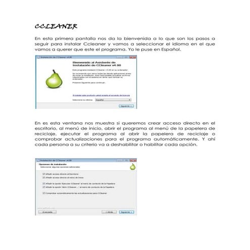 Guia de Instalacion y uso de cCleaner | PDF