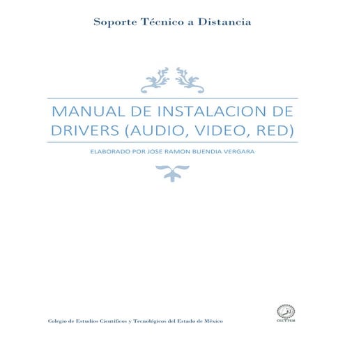 Manual de instalación de drivers (audio, vídeo , red)