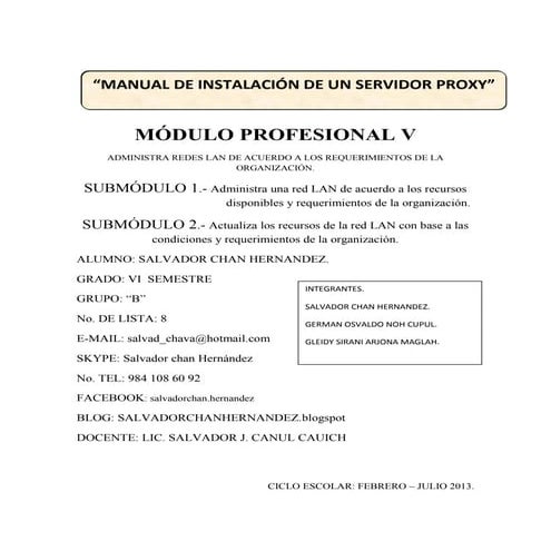 Manual de instalacion de un servidor proxy | PDF