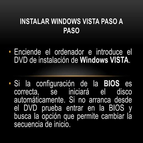 Manual de Instalación de Windows Vista