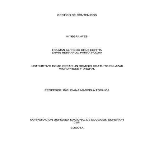 Manual de instalacion hosting gratuito druapal y word press