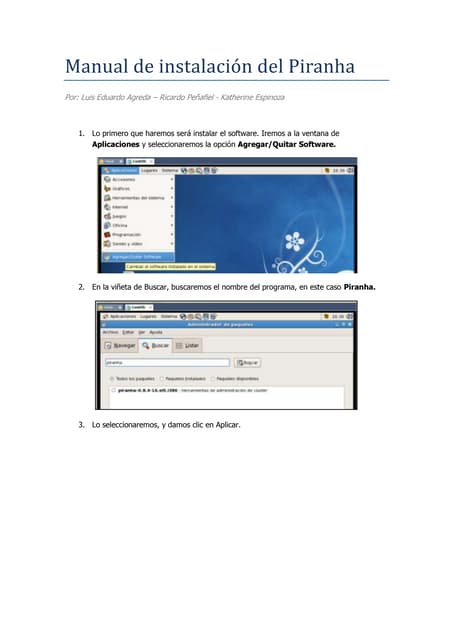 Manual de instalacion Piranha