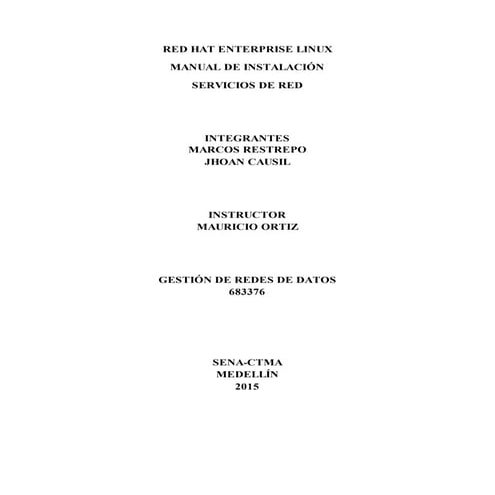 Manual de instalacion servicios en red hat