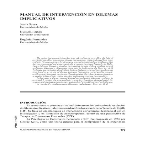 Manual de intervención en dilemas implicativos