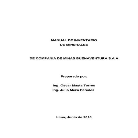 Manual de inventario de minerales