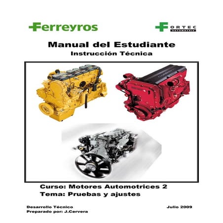 Manual del Estudiante instrucción Técnica. IVECO,CUMMINS, Cater.
