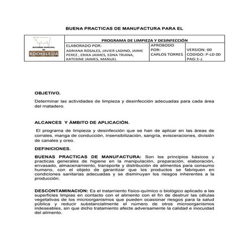 Manual de limpieza y desinfección