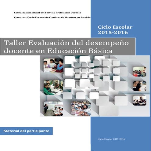 taller de evaluación del desempeño docente en educación básica | PDF