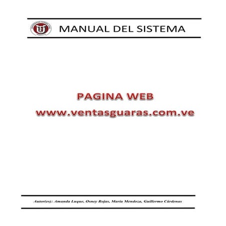 Manual del sistema Pagina Web. UFT