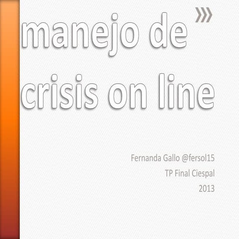 Manual de manejo de crisis on line