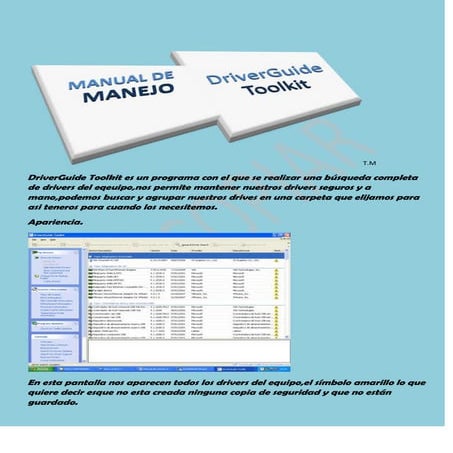 Manual de manejo de driver guide toolkit | DOCX