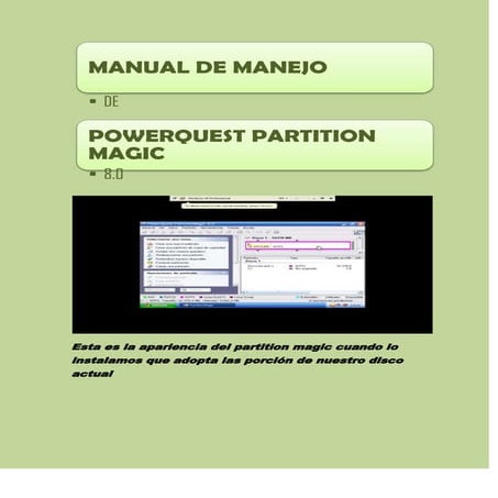 Manual de manejo de partition magic | DOCX