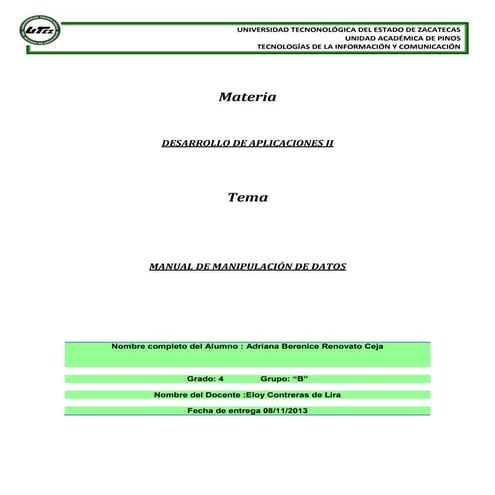 Manual de manipulación de datos