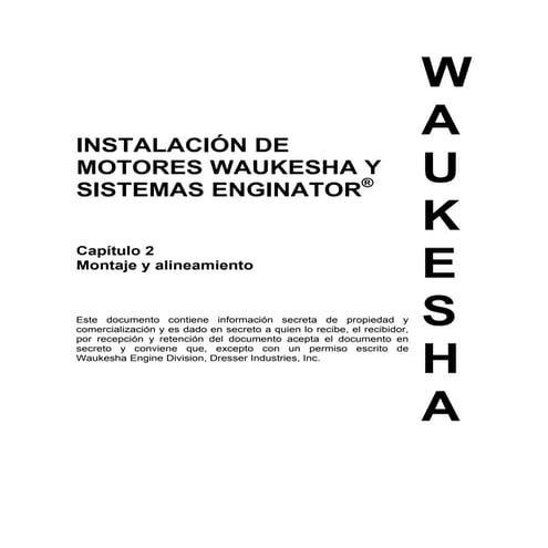 Manual de montaje  y alineamiento de grupos electrógenos con motores waukesha