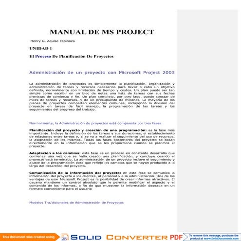 Manual de ms project | PDF