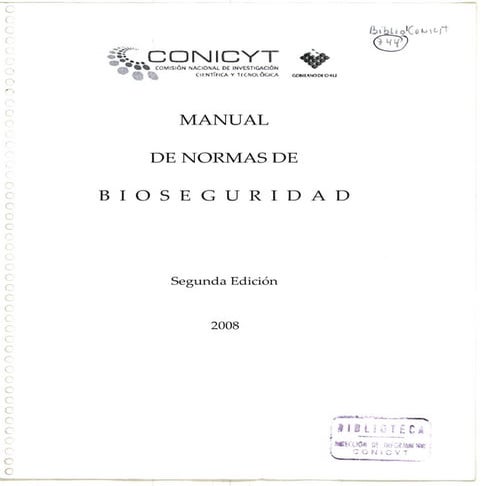 Manual de normas de bioseguitodad   conicyt 2008