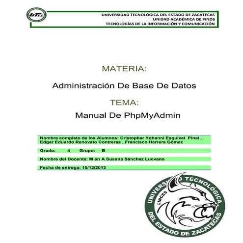 Manual de PhpMyAdmin 