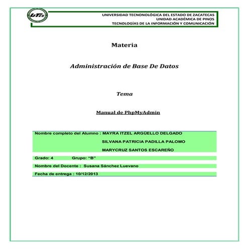 Manual de phpmyadmin