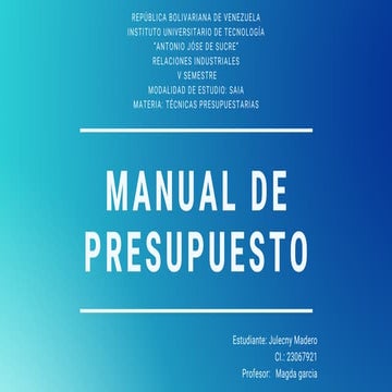 Manual de presupuesto