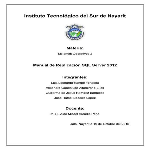 Manual de replicación de  sql server