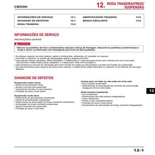 Manual de serviço cb500 rodatras