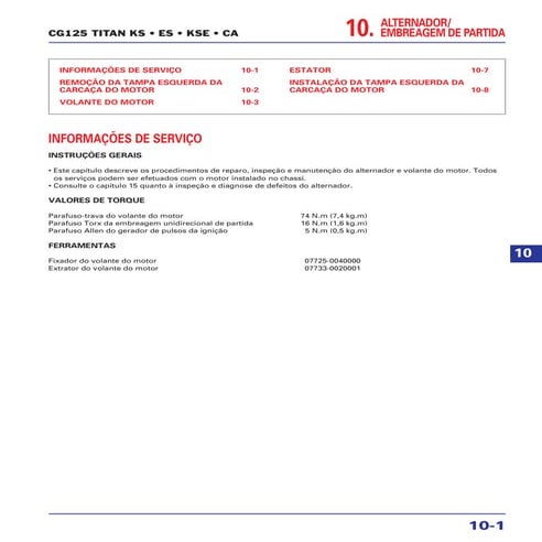 Manual de serviço cg125 titan  ks es kse cg125 cargo (2002) alternad