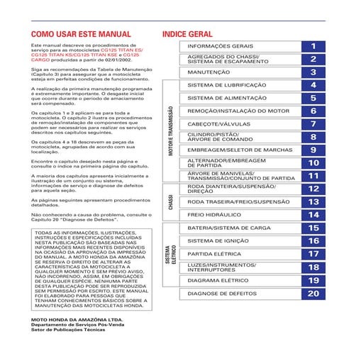 Manual de serviço cg125 titan  ks es kse cg125 cargo (2002) informac