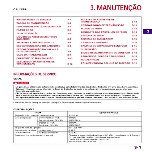 Manual de serviço cr125 99 manutenc
